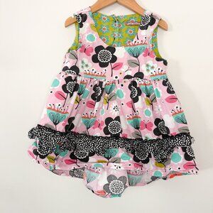 Jelly the Pug Girls Size 8 Floral High-Low Ruffle Tunic Top